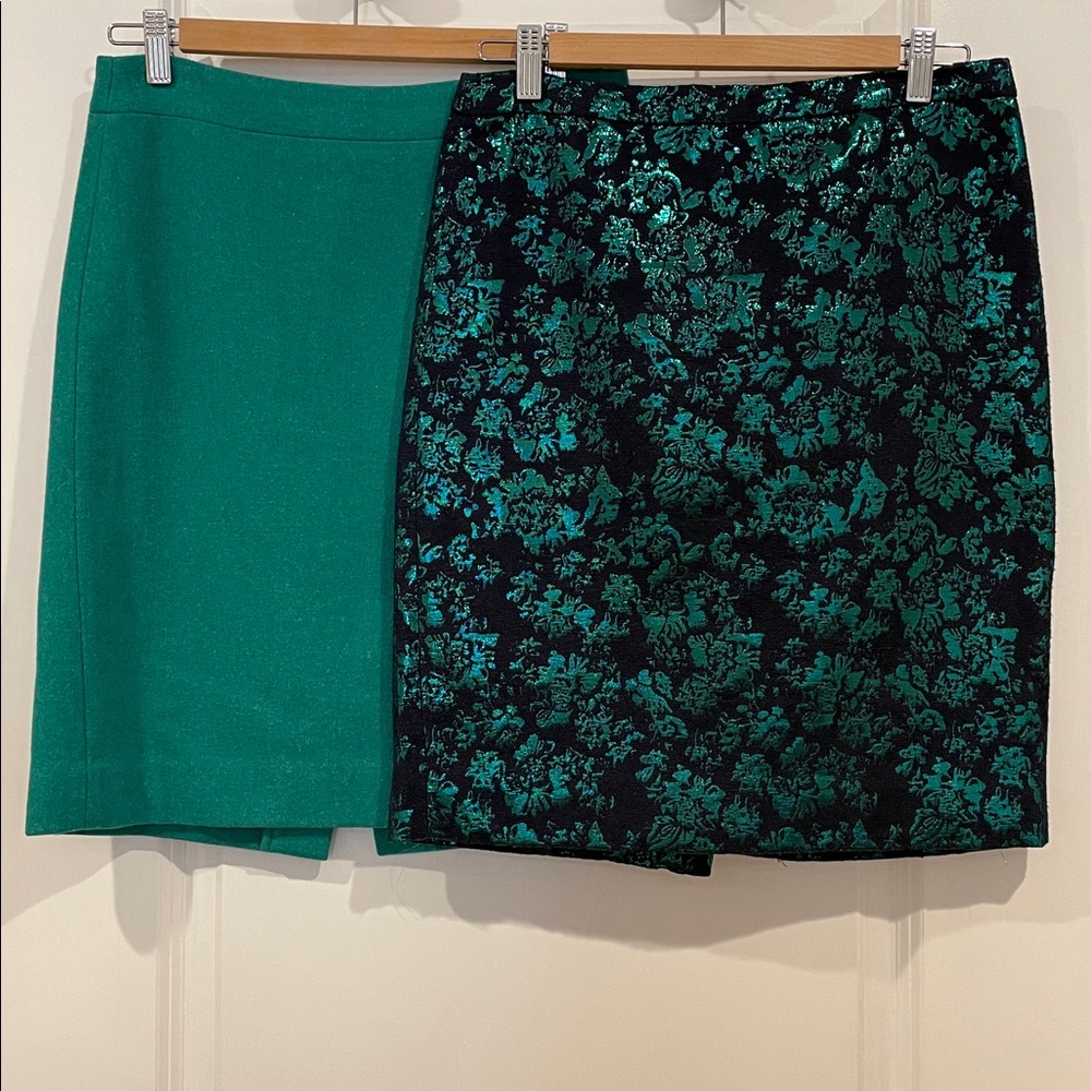 Bundle Set - J. Crew Teal and Black Pencil Skirts